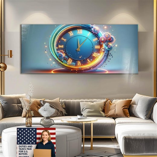 Extra Large Wall Clock, Oversized Modern Glass Wall Decor, Luxury Contemporary Statement Clock, 20x43 or Round 20x20" - Etsy UK
