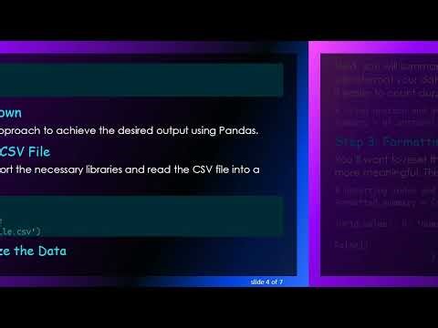 How to Manipulate Pandas Output for CSV Files