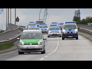 40 Police Cars from 4 states responding with lights and sirens