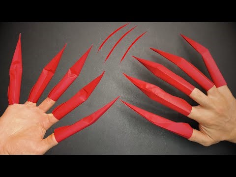 Easy Paper Halloween Claws | Origami Vampire Claws For Halloween