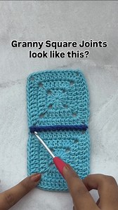 granny square join caption Messy granny square joins? ❌ Neat & stretchy joins? ✨ Yes please! Try this method 👉 1️⃣ Insert hook in the back loop of the corner stitch on Square 1 2️⃣ Insert hook in the back loop of the corner stitch on Square 2 3️⃣ Yarn over, slip stitch 4️⃣ Repeat across to join ✨ Pro tip: Use a hook one size bigger for extra stretch! 🧶 Yarn used: 👉 Kotton 6 ply [505] 👉 Kotton 6 ply [525] Hook used: Clover Amour [3.5 mm/4.0 mm] That’s your Smart Stitch in 60 sec ⏱ Happy Craft