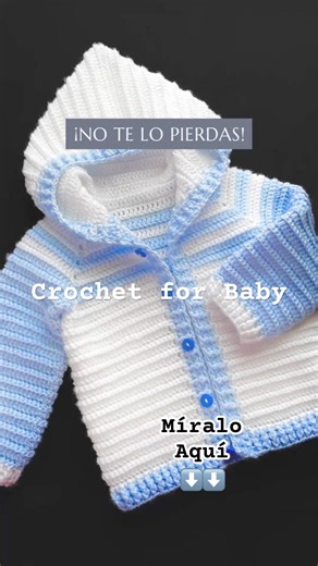 Te va encantar 😍 Teje Camperita con Capucha con gancho NUEVO TUTORIAL #crochetforbaby #shorts