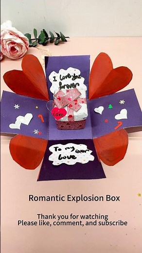 DIY Romantic Explosion Box! #diy #handmade #shorts