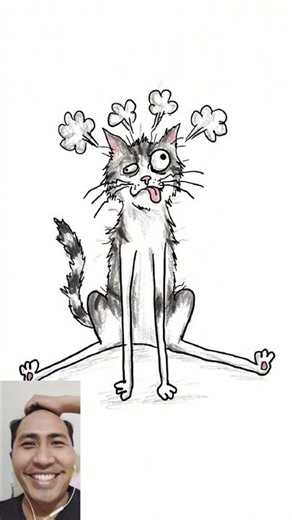 Funny Cat Drawing 2 #cat #cute #funny #catreaction #reaction #art #drawing #cutecatreactionvideos