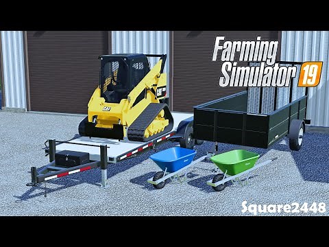 Purchased A USED Cat Skidsteer | UPGRADES | Single Axle Utility Trailer | Landscaping | FS19