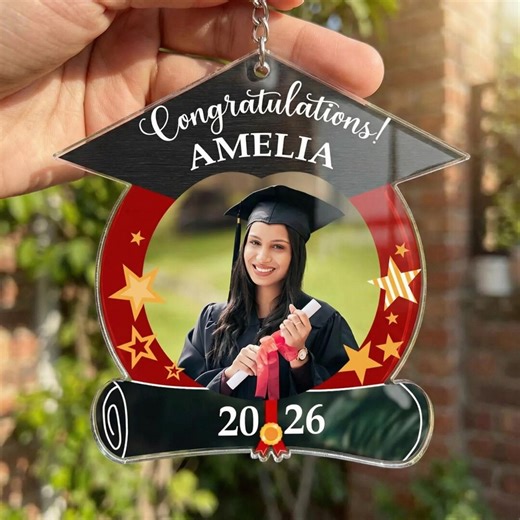 Personalized Graduation Photo Acrylic Keychain, Custom Face Grad Keychain, Class of 2026 Gift, College School Keepsake, 2D Flat - Etsy