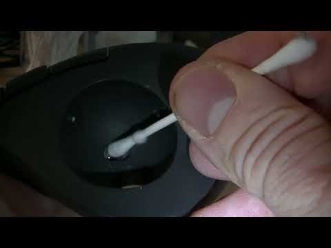 Cleaning the Logitech ERGO M575S wireless trackball mouse