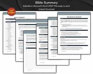 Bible Book Summary Guide Printable and Editable | Bible Study Tool | Old & New Testament Notes | Bible Review Sheet | Scripture Study PDF - Etsy