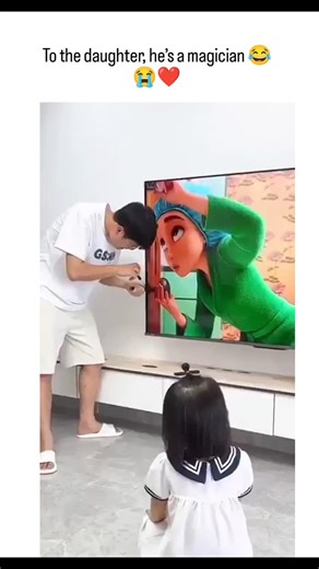 Laugh Vault on Instagram: "This instagram reel showcases a heartwarming video of a father playfully mimicking cartoon characters like Tom and Jerry on TV using everyday objects like a pan, creating an illusion of interaction that leaves his young daughter in awe and laughter. Shared by @TheSilvapr , a Nigerian PR professional and commentator, the content has rapidly gained traction with over 7,000 likes and 215,000 views in under 24 hours, tapping into universal themes of parental creativity and