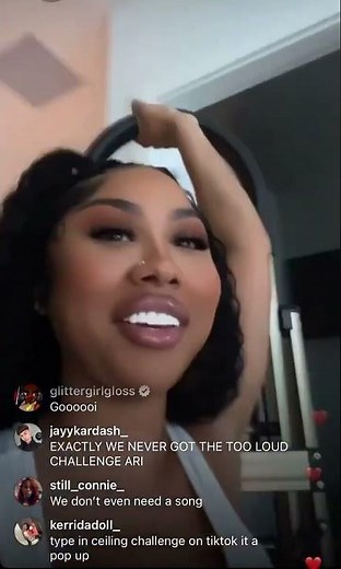 Ari doing the ceiling challenge 😳❤️‍🔥 #live #arifletcher #therealkylesister #ceilingchallenge