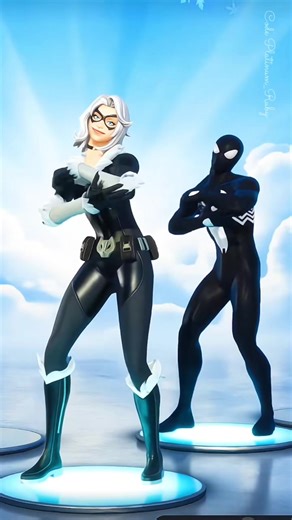 #duet with @꧁💗🤍𝓡𝓾𝓫𝔂🤍💗꧂ #Fortnite Spider-Man in Black cat in Fortnite emote stupid in love