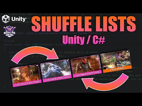 Shuffle lists in Unity / C# using the Fisher-Yates shuffle! Super easy code!