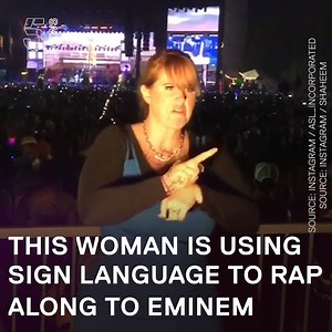 This woman is transforming the experience for deaf concertgoers by using sign language to interpret rap artists at 'supersonic' speeds. She takes on 'Rap God' Eminem while at an American music festival. Bonnaroo Music and Arts Festival | ASL Music Camp | Channel 5 News