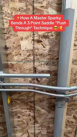 40K views · 430 reactions | Replying to @F150-5.0 How to bend a 3 point saddle doing the “Push Thru” Method #whackhack #wkhk #thebasementking #fyp #saddle #pipe #bending #electriciansoftiktok #howto #electric | King Whack Hack | Facebook