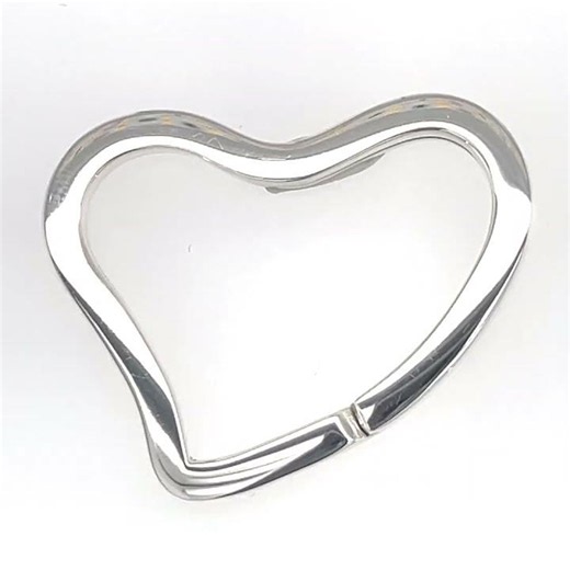 Tiffany & Co. Sterling Silver Elsa Peretti Heart Key Ring w/ Box and Pouch