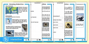 Interactive PDF Year 2 Amazing Antarctica Non-Fiction Reading Comprehension Activity