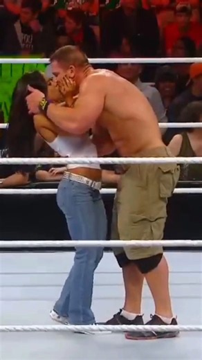 John Cena and AJ Lee kiss after Cena's victory over Dolph Ziggler_ 2012 #shorts #shortvideo #viral