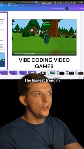 Riley Brown on Instagram: "Vibe Coding. Build a video game in 2 minutes vibe coding. No coding required. It really is that easy with tools like Cursor."