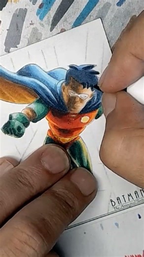 Drawing ROBIN for Upper Deck Batman: The Animated Series