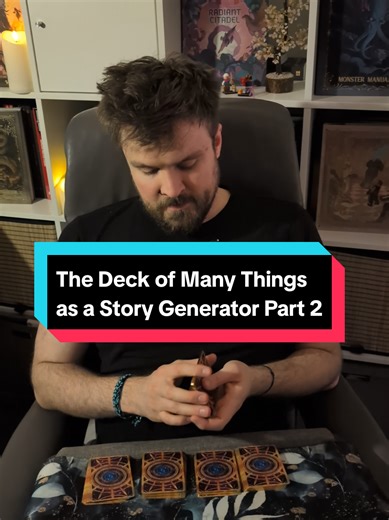 I love using the Deck of Many Things to generate possible encounters for Dungeons & Dragons. It's quick, the art is beautiful, and it's quite inspirational. #dungeonsanddragons #ttrpg #dnd #dungeonmaster #gamemaster
