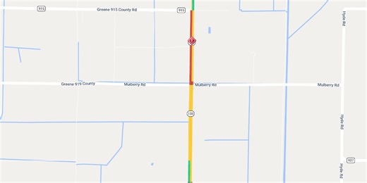 Crash shuts down Greene County highway