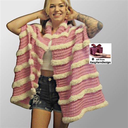 Cozy Shawl Knitting Pattern PDF – Easy Knit Wrap Winter, Beginners - Etsy Canada