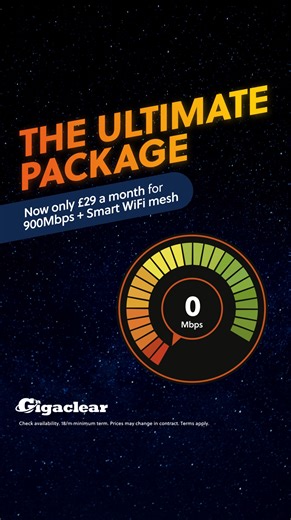 Browsing for a Black Friday bargain? You've found it! Upgrade today to a rocket fast 900Mbps FREE Smart WiFi Mesh for only £29 a month (was £49/m). Don't hang around, this offer must end December 2nd. | Gigaclear - Ultrafast Fibre Broadband