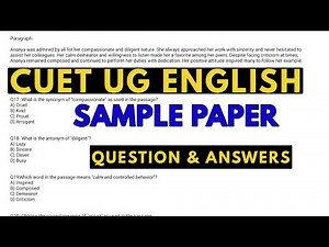 CUET 2025 ENGLISH | CUET UG ENGLISH PAPER | CUET UG ENGLISH 2025 PREPARATION | CUET UG ENGLISH .