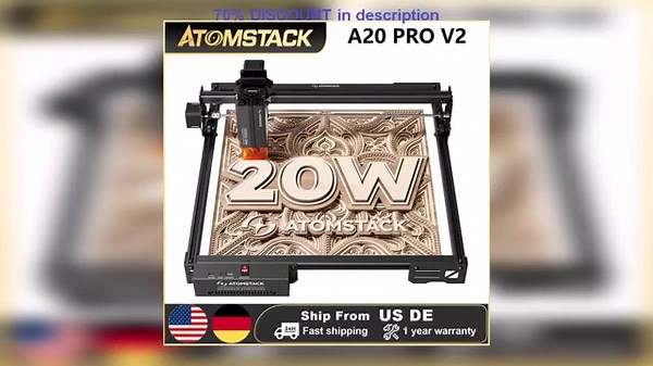 A must-have product! Atomstack A20 Pro V2 Laser Engraver machine Machine 20W Quad-Laser Cutter Me