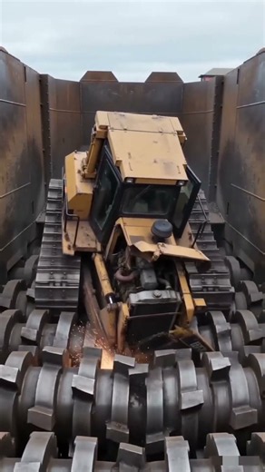 Caterpillar D8K vs Giant Industrial Shredder! 😱🔥#CaterpillarD8K #IndustrialShredder #Machine