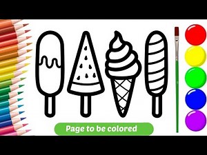 Ice Cream Drawing | Simple drawing and coloring I easy drawing step by step | #icecreamdrawing