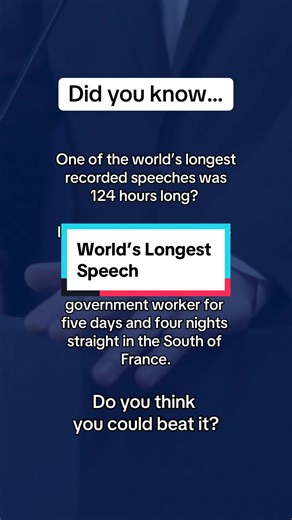 Longest Speech Record: 124 Hours of Speaking