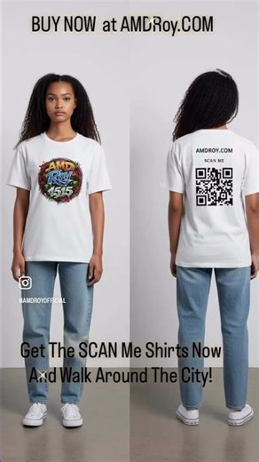 AMD Roy new "Scan Me" shirts, the latest merchandise available on the AMD Roy website. Link in bio.