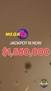 The Mega 6 Jackpot is now more than $1.5 Million! 😱🤩 Play for a chance to win $1,560,000! Get your tickets before tonight's 8pm draw! #MyBarbadosLottery #Mega6 | The Barbados Lottery