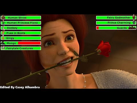 Shrek 2 (2004) Final Battle with healthbars