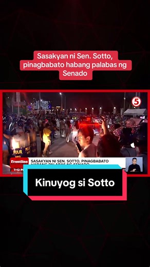 Dismayado si Sen. Tito Sotto matapos siyang kuyugin ng mga raliyista habang umaalis sa Senado nitong gabi ng Miyerkules, May 13. #FrontlinePilipinas