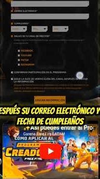 tutorial como entrar al programa de mini influencer #freefire #freefirelatam #freefireshorts