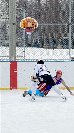 Basketball On Ice! 🏀 #hockey #pavelbarber