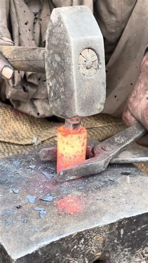 Melting Artillery Bands into Bronze Anvil