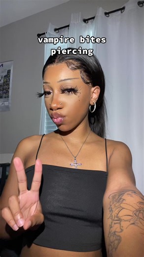 redid my vampires bites after a year and a half 🧛🏾‍♀️ (also switch steps 4 & 5) try at ur own risk !! #piercingtiktok #vampirebitespiercing #alttiktok