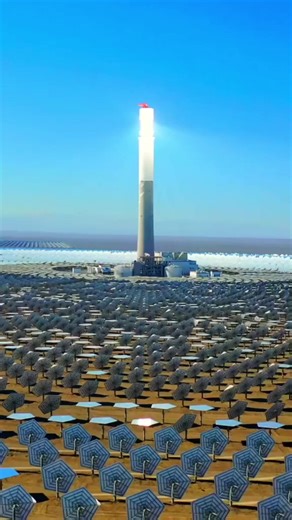 Electricity being made from 12,000 glasses! You won't believe it ⚡. China's incredible Solar Thermal Power Plant 😱 #china #Gobidesert #SolarPower #greenenergy