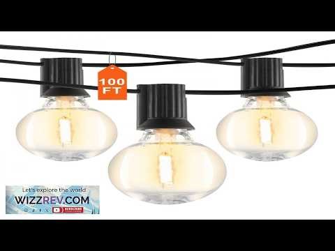 VEVOR LED Outdoor String Lights 100FT 2700K Dimmable Outside Patio Lights