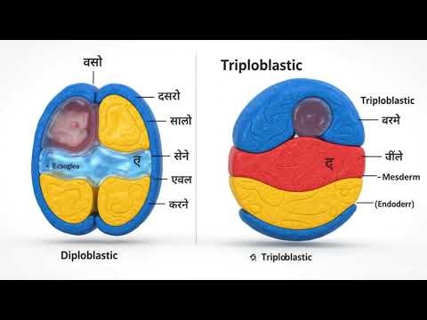 Diploblastic vs Triploblastic Organisation | NEET Biology 3D Ani।BiologyAnimation #StudyMotivation