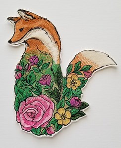 Custom Floral Fox Embroidered Patch -fox Patches - Fox Embroidery Designs -animal Patches - Fox Appliques - Animal Embroidery Designs - - Etsy