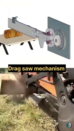 How Giant Logs Were Cut! 🪵 (Drag Saw Mechanism) #shorts