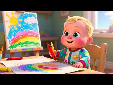 Crayon Colors With Baby 🖍️🎶 Fun Colors Song for Kids | Learn Colors & Shapes