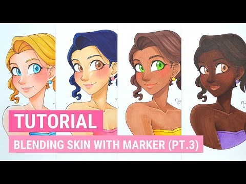 How to BLEND SKIN & BLUSH with ALCOHOL MARKERS (Pt. 3) | Marker Tutorial | iiKiui