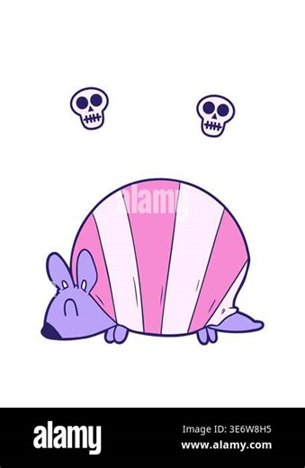spinning skulls animation of cartoon armadillo Stock Video Footage - Alamy