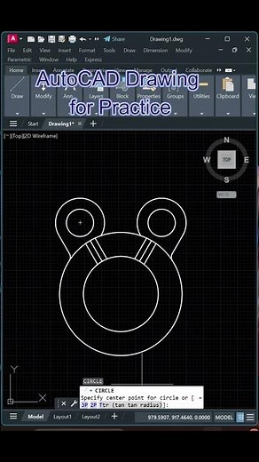 AutoCAD Drawing for Practice #architecture #autocad #autocadforbeginners #autocadtutorial #shorts