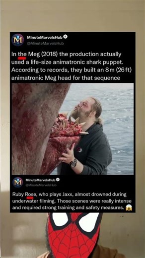 In the Meg (2018) the production actually used a life‑size animatronic shark puppet. According to